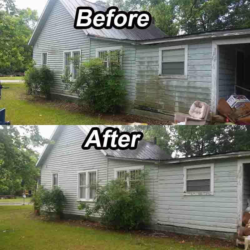 Before and After Pressure Washing Siding